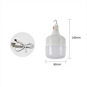 <b>LED</b> Emergency <b>Light</b> Bulb 140mm <b>USB</b> Rechargeable Cold White <b>Light</b> for Outdoor Camping IP20 Waterproof Remote Control Emergency - Product Image 1