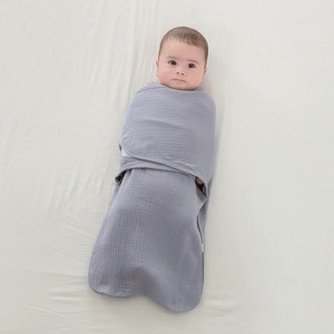 100% Cotton Muslin Newborn Wrap Easy Adjustable for Velcro Sleep Sack 0-3 Months Infant Swaddle <strong>Blanket</strong> Kids' Bedding - Product Image 3