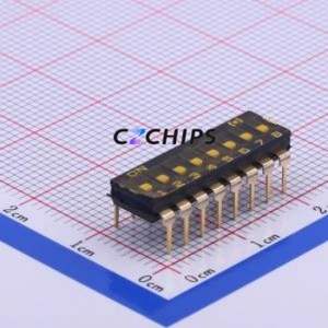 HAM-08LWAG-2 DIP Switch Through hole Component (THT) Switch Flat Toggle, Groove Type Single Pole Single Throw 8 2.54mm - Product Image 1