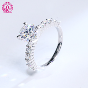 Новое поступление, круглое кольцо из муассанита, 1,5 карат, 7,5 мм, 14 карат, 18 карат, белое золото, Муассанит, обручальное кольцо для женщин - Product Image 1