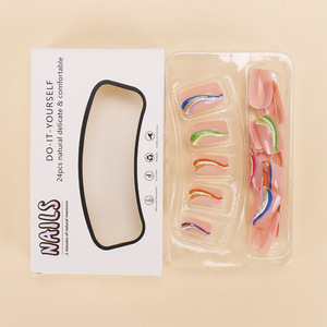 Pegatinas de <span class=keywords><strong>Uñas</strong></span> de Material ABS con Efecto Vórtice Neón Colorido, <span class=keywords><strong>Uñas</strong></span> Postizas Modernas y de Alta Calidad - Product Image 5