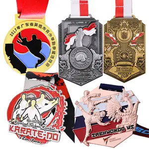 Manufacturer Free Design Custom Sports Metal Karate Taekwondo Martial Arts Kickboxing Kung Fu Bjj Jiu Jitsu Judo Medals