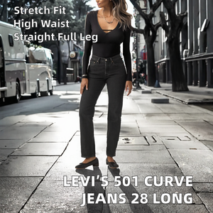 Jean <span class=keywords><strong>Levis</strong></span> pour femme coupe droite taille haute délavé foncé (Nouveau) Memories of You (Stretch) 28 Long Lavable - Product Image 2
