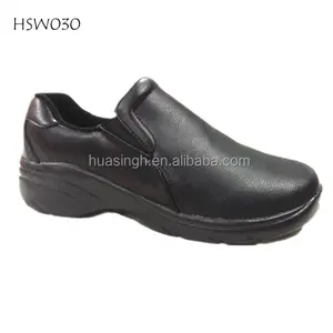 LXG – chaussures de sécurité blanches en cuir pleine fleur, antichoc EVA + semelle extérieure en caoutchouc, chaussures de travail à enfiler, HSW030