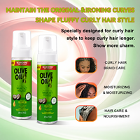 Mousse Coiffante Définition Boucles à l'Huile d'Olive pour Cheveux Frisés Anti-Frisottis Hydratante – Kit Mousse Coiffante Marque Privée