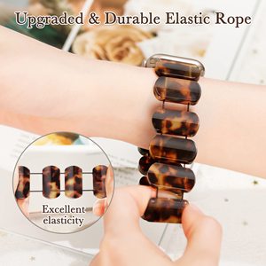 <span class=keywords><strong>Bracelet</strong></span> en résine élastique pour <span class=keywords><strong>Apple</strong></span> <span class=keywords><strong>Watch</strong></span> 38 <span class=keywords><strong>40</strong></span> 41 <span class=keywords><strong>Mm</strong></span> Iwatch Ultra 2 <span class=keywords><strong>Se</strong></span> 9 8 7 Vintage Tortoiseshell Stretchy <span class=keywords><strong>Bracelet</strong></span> - Product Image 3