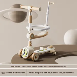 3 1 niños montar-en Scooter <span class=keywords><strong>plegable</strong></span> triciclo pedales ajustables para niños de 1 a 6 años niñas plástico al aire libre Kick Scooter Sensor inteligente - Product Image 2