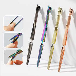 ネイルピンチツールキューティクルプッシャーステンレススチールネイルシェーピングピンセットマニキュア用多機能ネイルアートピンチャー - Product Image 5