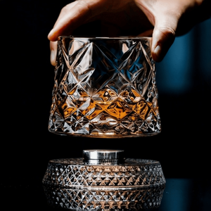 Vaso Giratorio para <span class=keywords><strong>Whisky</strong></span>, Cristal sin Plomo, con Posavasos, para el Hogar, Bar, Fiestas, Regalo - Product Image 1