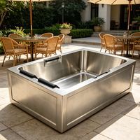 Baignoire de trempage à froid en acier inoxydable 304, autoportante, pour bain de glace, vente directe usine, OEM personnalisé pour la récupération en extérieur de villas