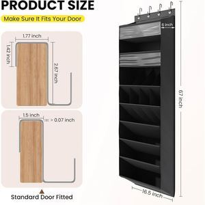 Heavy-Duty Large Capacity 10-Tier Over Door <b>Shoe</b> Rack with Bamboo Baffles Anti-Scratch <b>Hooks</b>, for Closet Dorm Home Organization - Product Image 2