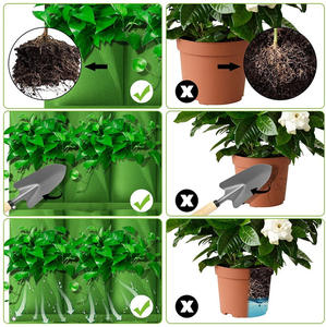 Bolsa de tela de pared tridimensional para plantas, bolsa de cultivo de fieltro no tejido para plantas verdes verticales, 9/18/25/49/64/81 - Product Image 3