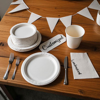 personalizada fiesta de cumpleaños decoración patrón fiesta vajilla desechable platos y vasos de papel conjunto