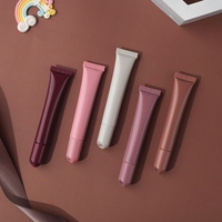 Huile à lèvres teintée personnalisée, gloss repulpant, vente en gros pour fabricants, huile nourrissante liquide transparente nude à presser pour l'éclat des lèvres