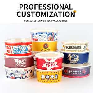 Bán Buôn Vòng Kraft Giấy Salad Bát Nắp Dùng Một Lần Ăn Trưa Bao Bì Cho Súp Mì 8Oz 24Oz Sinh Thái Thân Thiện Với Giấy <span class=keywords><strong>Container</strong></span> - Product Image 3