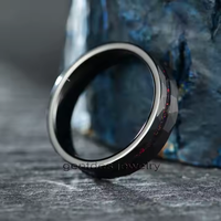 Gentdes Jewelry Couple 6mm Bague de mariage en tungstène noir Conform Fit Inlay Fire Opal pour hommes femmes Bague en carbure de tungstène
