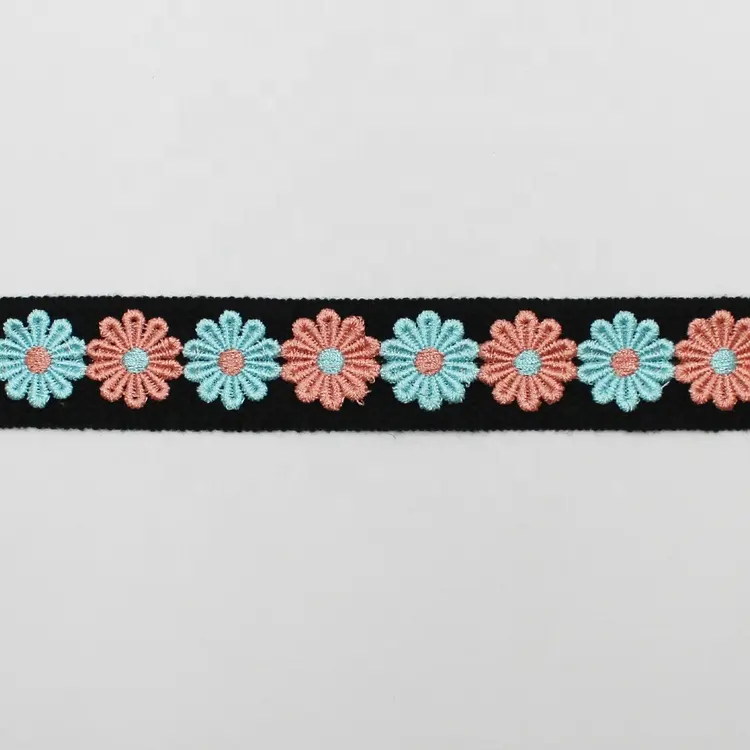 Manufacture beige 1 inch 3.5cm cotton crochet edging ribbon trims flower jacquard borders for garment dresses clothes