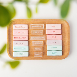 <span class=keywords><strong>Mots</strong></span> <span class=keywords><strong>de</strong></span> safran acrylique 3D Cookie Stamp moule bricolage outils <span class=keywords><strong>de</strong></span> cuisson pour joyeux anniversaire toutes occasions Cookie Cutter Stamp - Product Image 4