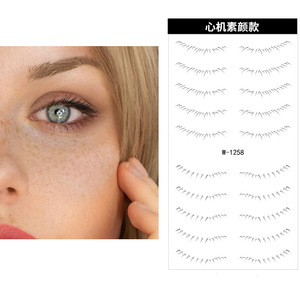 Autocollant de tatouage W-1265, Film PET temporaire réaliste 3D résistant à l'eau pour cils, taille unique - Product Image 2