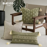 Style mexicain lin brodé canapé housse de coussin intérieur glands frange jeter taie d'oreiller salon décor hôtel fournitures