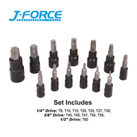 Jeu de douilles Torx et de douilles externes de 25 pièces, douilles 13 étoiles et jeu de 12 E Torx femelles