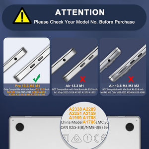 Étui en cristal pour MacBook Pro 13 pouces 2025-2016 M1 A2338 A2289 A2251 A2159 A1989 A1706 A1708 Coque rigide pour <span class=keywords><strong>Mac</strong></span> Pro 13 - Product Image 2