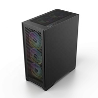 Boîtier de tour intermédiaire noir de bureau de marque JNP personnalisé Système de refroidisseur d'eau avec ventilateur Micro Atx Boîtier d'alimentation Ordinateur de jeu