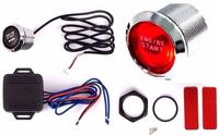 Kit de démarrage de moteur de voiture 12V avec bouton poussoir d'allumage et LED bleue pour voiture