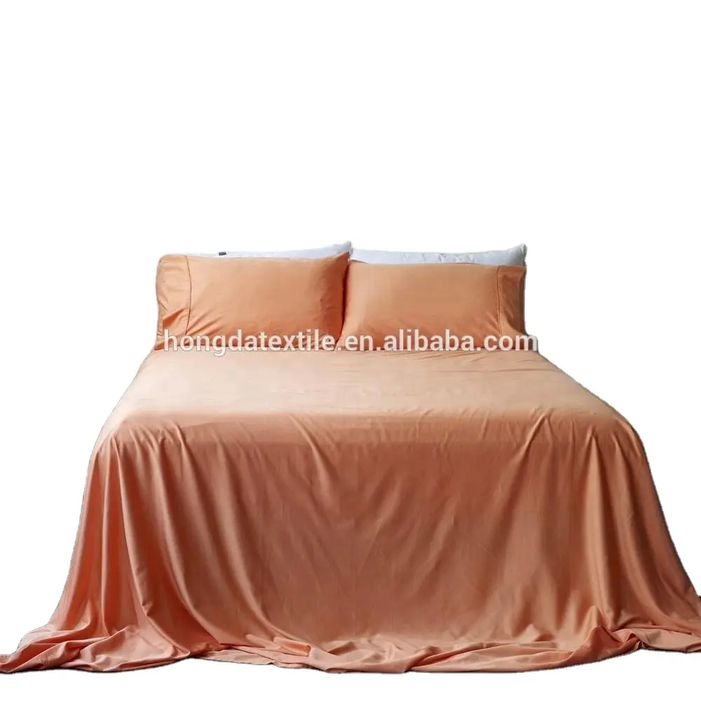 Queen Size Natural Eco-friendly Sustainable Flat Bed Sheet European Standard Breathable Soft Christmas Bamboo Sheets