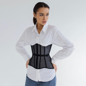 Corsé de cintura delgada para mujer a la moda, corsé de hueso de malla desnudo para mujer, soporte transpirable para el <span class=keywords><strong>pecho</strong></span>, corsé Sexy debajo del busto, venta al por mayor - Product Image 4