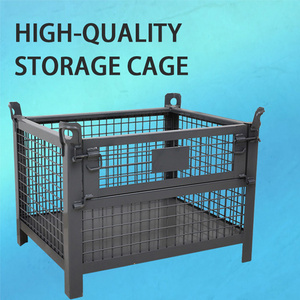 Di alta qualità 500kgs 600kgs pieghevole in rete metallica zincata contenitore gabbia di stoccaggio in metallo carrello di rotolamento di carico attrezzature di stoccaggio - Product Image 2