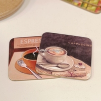 Ensemble de 6 sets de table écologiques Gracecoaster style campagnard, en papier d'art laminé, MDF et liège, avec boîte rectangulaire en carton rigide