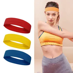 Custom Printed Jacquard Waistband Elastic Band Sports Headband Yoga Exercise Anti Sweat Elastic Hair Band