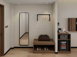 Ensemble de meubles de chambre d'hôtel 3 étoiles moderne, suite complète pour chambre d'hôtes avec cadre de lit en bois, tables de chevet, meuble TV et armoire minibar - Product Image 6