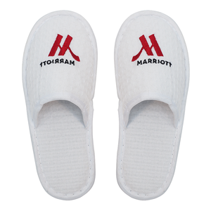 Pantuflas de Hotel de Lujo Tipo Waffle <span class=keywords><strong>MARRIOTT</strong></span> al por Mayor con Logotipo, Pantuflas Desechables para Hoteles de 5 Estrellas - Product Image 5