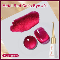 Vernis à ongles gel effet œil de chat rouge métallique XEIJIAYI