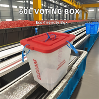 Urne rectangulaire en plastique PP 60L Matériaux recyclés Boîte de vote et d'élection pour le Cameroun 2026