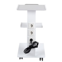 Chariot dentaire mobile simple et durable à trois niveaux, meuble de rangement pour salon de beauté avec prise, chariot à outils spécial pour clinique