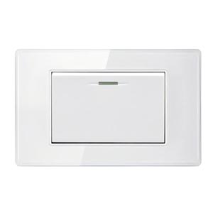 Interruptor de pared con panel blanco, estándar europeo, estadounidense y brasileño, de seguridad, de 1, 2 o 3 botones. - Product Image 1