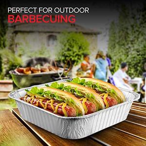 Stock Your Home Aluminum Foil <b>Pans</b> 8 X 8 Heavy Duty Disposable Baking Tray For <b>BBQ</b> Picnic 20 <b>Pans</b> - Product Image 3