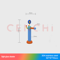 Pistolet à eau interactif en acier inoxydable personnalisé pour jeux aquatiques, équipement de pulvérisation pour parcs aquatiques et projets commerciaux