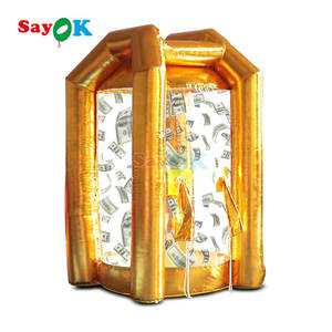 Mesin Penangkap Uang Tiup Sayok, Mesin Permainan Penangkap Uang Bentuk Kubus untuk Promosi Acara dengan Peniup Udara - Product Image 1