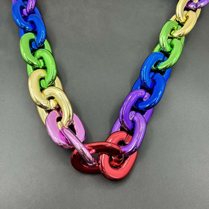 Compre Accesorios para Disfraces <span class=keywords><strong>de</strong></span> Carnaval <span class=keywords><strong>de</strong></span> Mardi Gras, Collar <span class=keywords><strong>de</strong></span> <span class=keywords><strong>Cadena</strong></span> Jumbo, Collares Metálicos Gruesos para el Mes del Orgullo, para Hombres y Mujeres - Product Image 3