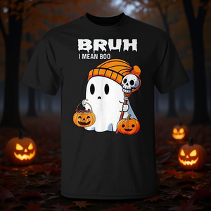 Camiseta de Halloween con diseño de fantasma y calabaza para adultos, unisex, manga corta, cuello redondo, algodón, estampado digital - Product Image 3