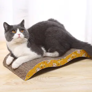Wholesale Wave Design cat scratcher lounge cardboard corrugated cardboard cat scratcher with Catnip
