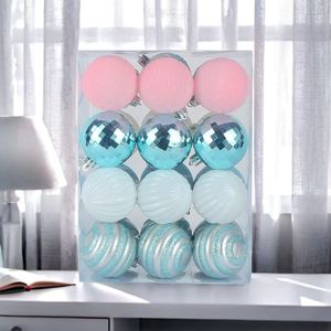 Venta caliente de plástico de alta calidad de terciopelo Simple planta <span class=keywords><strong>Bola</strong></span> de terciopelo adornos de Navidad <span class=keywords><strong>Bola</strong></span> Natal adornos Set 24 - Product Image 4