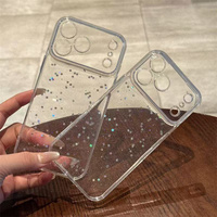 NOUVEAU Coque de téléphone scintillante Bling Star à paillettes pour iPhone 18 17 16 15 14 13 12 11 Pro Max Plus, transparente avec poudre scintillante