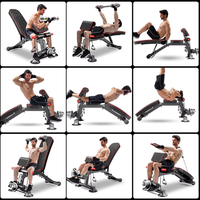 Banc de musculation et haltères en acier 4-en-1 réglables et pliables pour l'entraînement physique