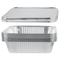 Barquette jetable en aluminium pour restauration rapide, 3500 ml, 60 mm, demi-plat, vente chaude