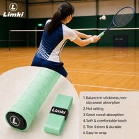 Bande adhésive antidérapante pour raquette de badminton, tennis et padel, en PU, absorbant la transpiration, pour une meilleure adhérence et équilibre.